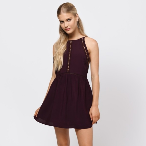 NWT TOBI Burgundy Backless Dress, Size XS - Picture 3 of 10